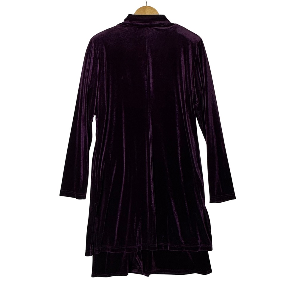 Vtg Rabbit Rabbit Rabbit Womens Size 12 Purple Velvet 2Pc Dress Jacket Set - Picture 3 of 13